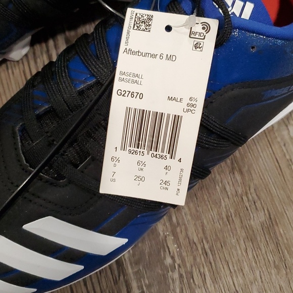 Adidas Afterburner 6 Grail Md Cleats Baseball Shoe Size 7